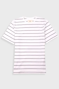 Microstripe T-Shirt - Ecru / Black Grape