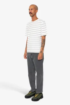 Microstripe T-Shirt - Ecru / Black Grape