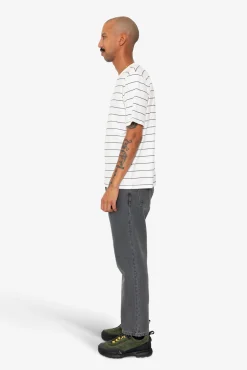 Microstripe T-Shirt - Ecru / Black Grape