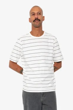 Microstripe T-Shirt - Ecru / Black Grape