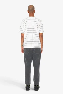 Microstripe T-Shirt - Ecru / Black Grape