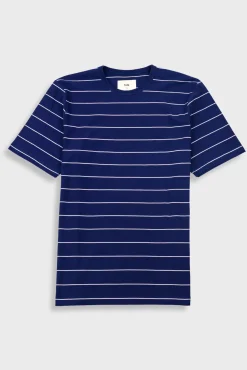 Microstripe T-Shirt - Navy / Ecru