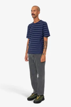 Microstripe T-Shirt - Navy / Ecru