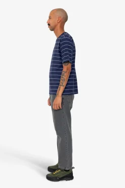 Microstripe T-Shirt - Navy / Ecru