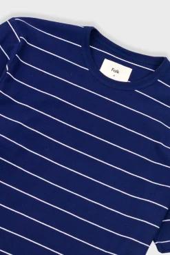 Microstripe T-Shirt - Navy / Ecru