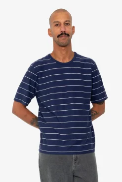 Microstripe T-Shirt - Navy / Ecru