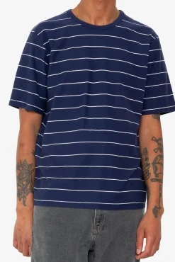 Microstripe T-Shirt - Navy / Ecru