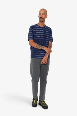 Microstripe T-Shirt - Navy / Ecru