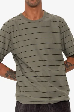 Microstripe T-Shirt - Olive / Black