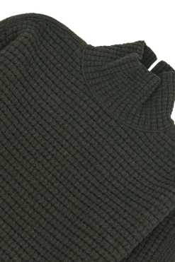 Open Funnel Neck Jumper - Dark Forest Green