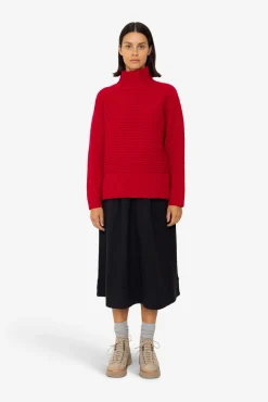 Open Funnel Neck Jumper - Carnation