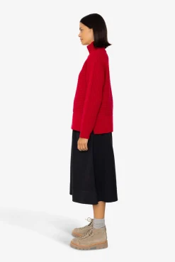 Open Funnel Neck Jumper - Carnation