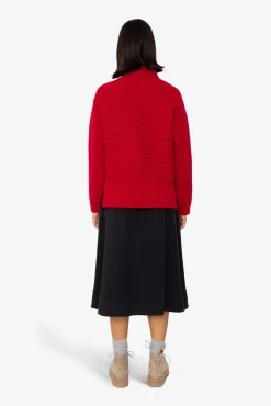 Open Funnel Neck Jumper - Carnation