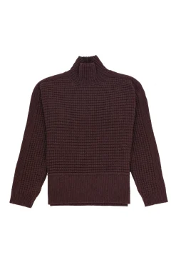 Open Funnel Neck Jumper - Coffee
