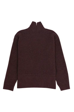 Open Funnel Neck Jumper - Coffee