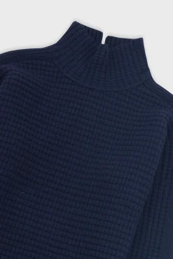 Open Funnel Neck Jumper - Navy