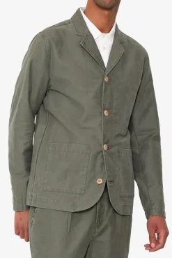 Patch Jacket - Dark Olive Slub