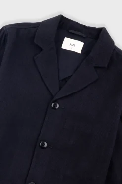 Patch Jacket - Soft Black Brushed Stripe