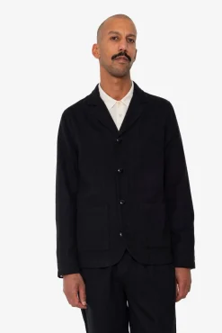Patch Jacket - Soft Black Brushed Stripe