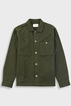 Patch Overshirt - Dark Olive Moleskin