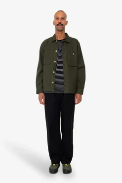 Patch Overshirt - Dark Olive Moleskin