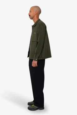 Patch Overshirt - Dark Olive Moleskin
