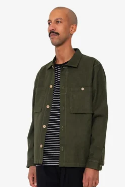 Patch Overshirt - Dark Olive Moleskin