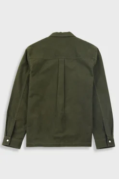 Patch Overshirt - Dark Olive Moleskin