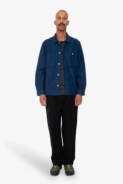 Patch Overshirt - Ink Blue Moleskin