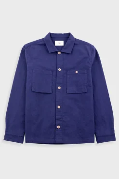 Patch Overshirt - Mid Blue Moleskin