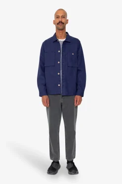Patch Overshirt - Mid Blue Moleskin