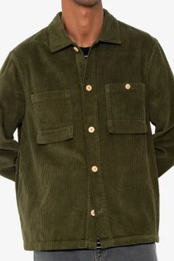 Patch Overshirt - Olive Chunky Cord