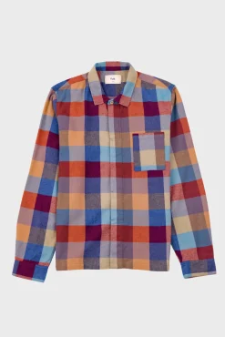 Patch Shirt - Crimson Blue Mix