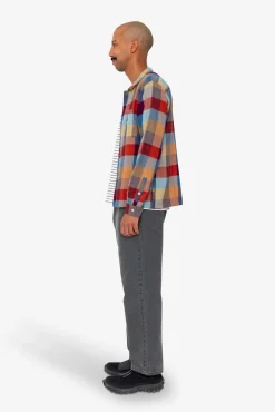 Patch Shirt - Crimson Blue Mix