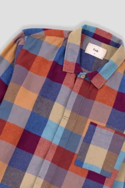 Patch Shirt - Crimson Blue Mix