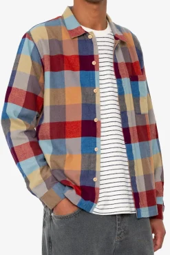 Patch Shirt - Crimson Blue Mix