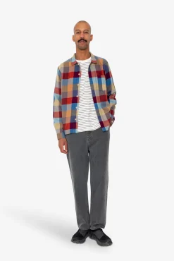 Patch Shirt - Crimson Blue Mix