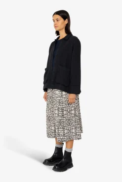Pleated Shirt - Black Small Basketweave