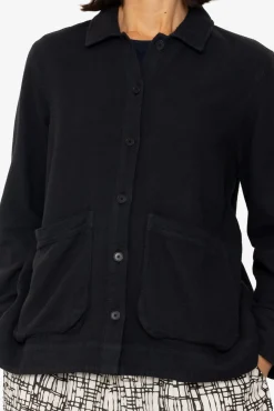 Pleated Shirt - Black Small Basketweave