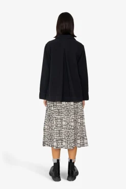 Pleated Shirt - Black Small Basketweave