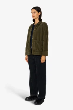 Pleated Shirt - Olive Cord