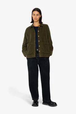 Pleated Shirt - Olive Cord