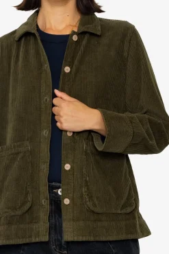 Pleated Shirt - Olive Cord