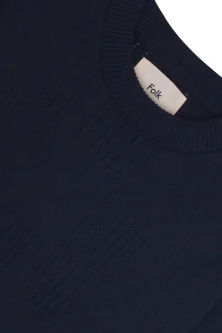 Pointelle Crew - Dark Navy