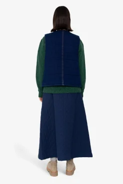 Quilted Gilet - Indigo Denim Herringbone