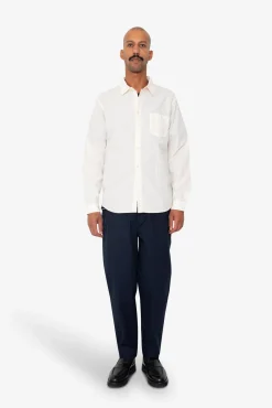 Relaxed Fit Shirt - Ecru Seersucker