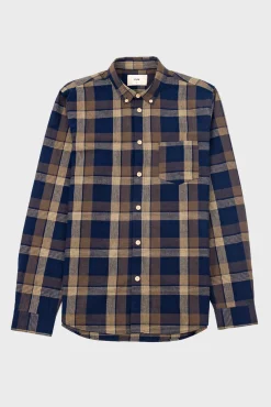 Relaxed Fit Shirt - Navy Olive Check