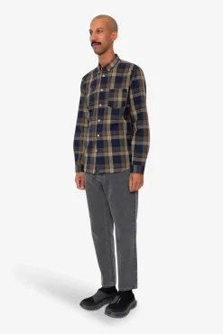 Relaxed Fit Shirt - Navy Olive Check