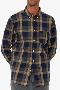 Relaxed Fit Shirt - Navy Olive Check