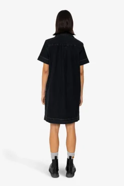 Shirt Dress - Washed Black Denim